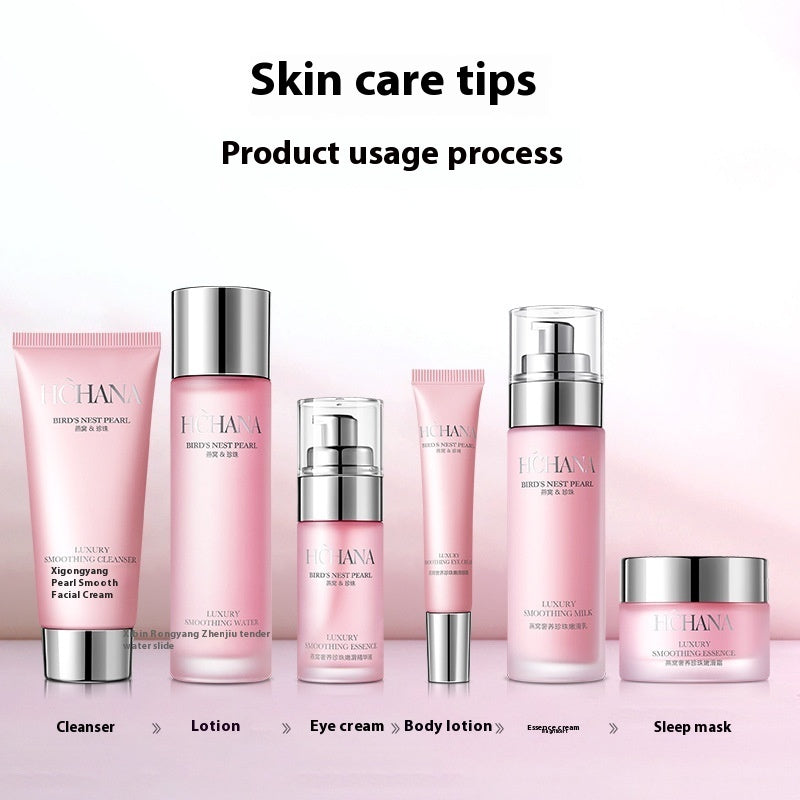 HCHANA Pearl Tender And Smooth Six-piece Set Hydrating And Nourishing Skin Care Kit
