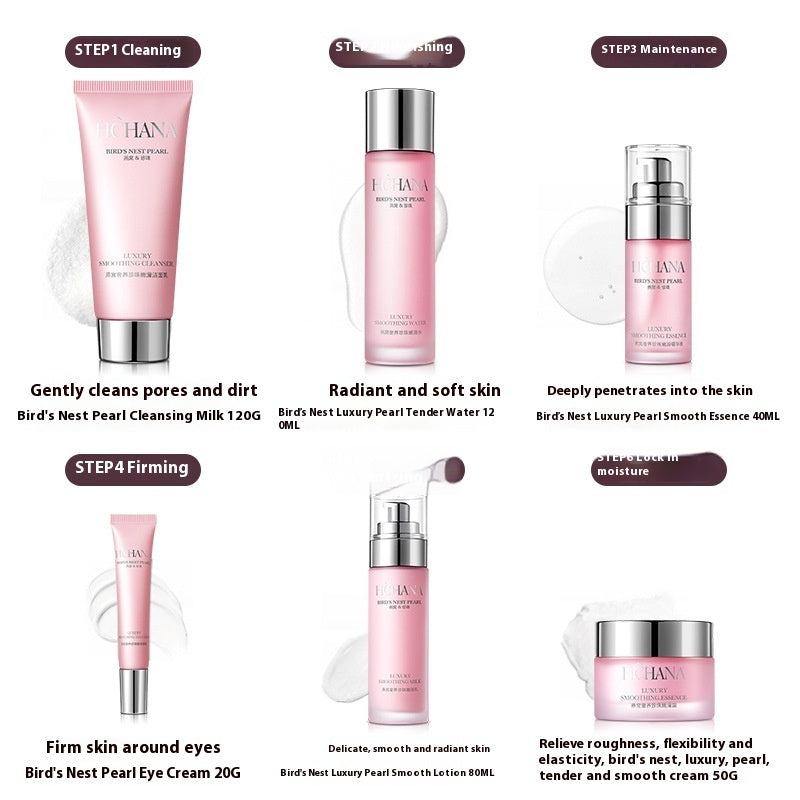 HCHANA Pearl Tender And Smooth Six-piece Set Hydrating And Nourishing Skin Care Kit